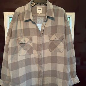 Aerie Gray Flannel Shirt/Jacket